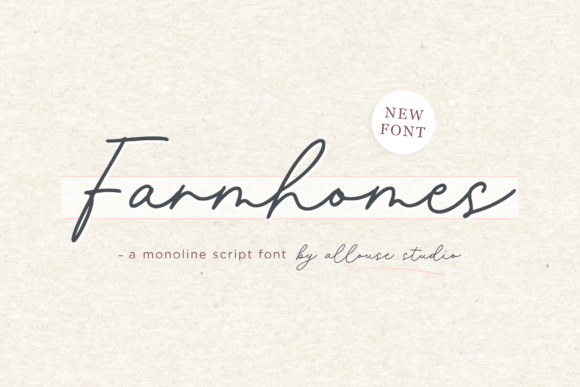 Farmhomes Monoline Script Font for Handmade Products